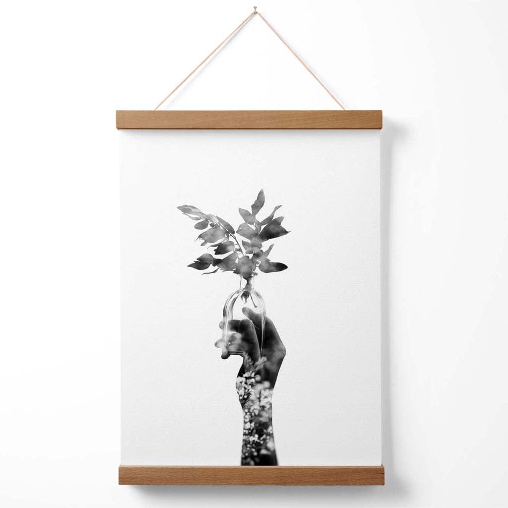 Abstract Hand and Forest Fashion Black-White Photo Poster with Hanger | Bowlift