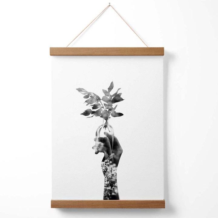 Abstract Hand and Forest Fashion Black-White Photo Poster with Hanger | Bowlift