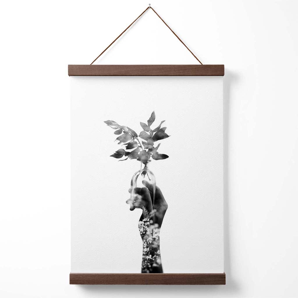 Abstract Hand and Forest Fashion Black-White Photo Poster with Hanger | Bowlift