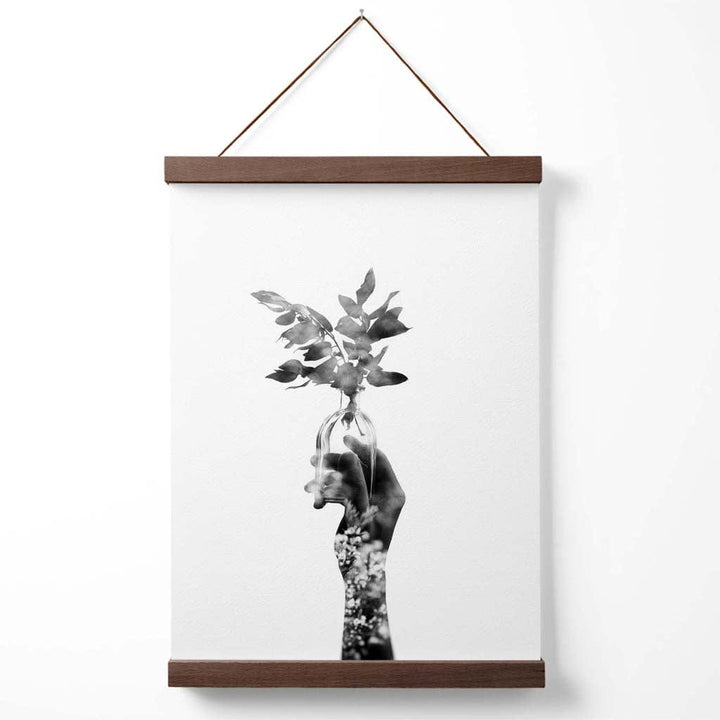 Abstract Hand and Forest Fashion Black-White Photo Poster with Hanger | Bowlift