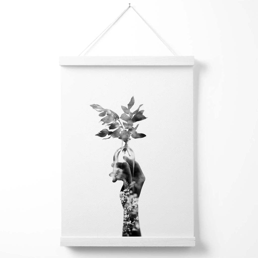 Abstract Hand and Forest Fashion Black-White Photo Poster with Hanger | Bowlift