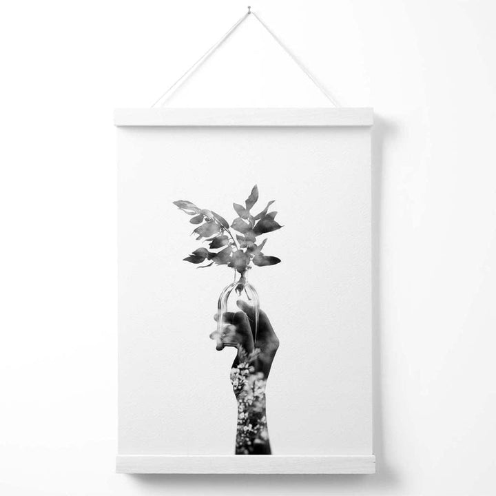 Abstract Hand and Forest Fashion Black-White Photo Poster with Hanger | Bowlift