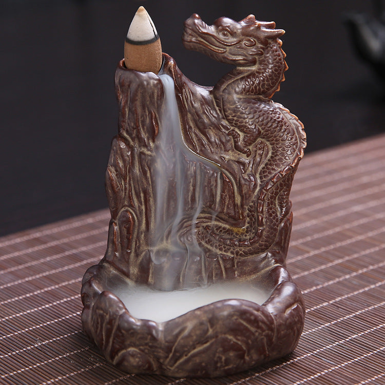 Lotus-inspired ceramic incense holder