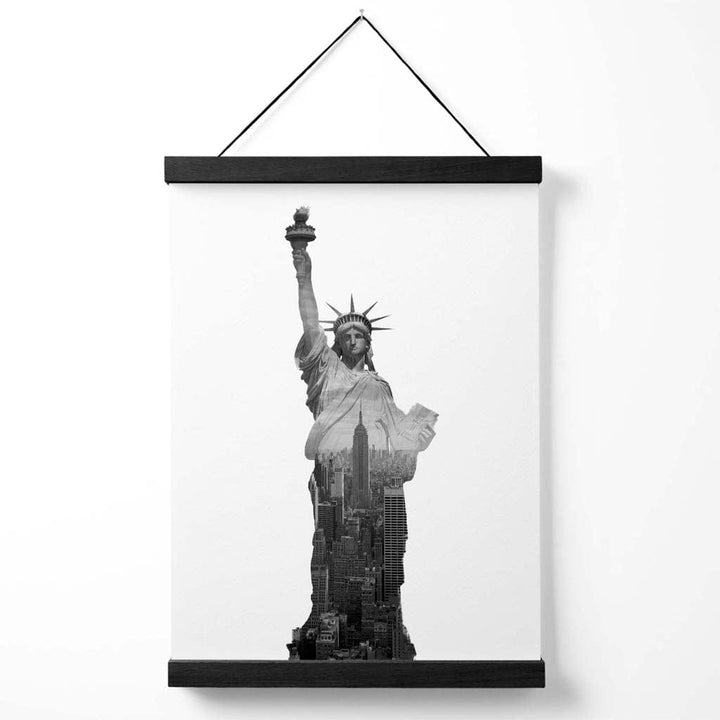 Abstract Liberty Statue New York Black and White Photo Poster with Hanger | Bowlift