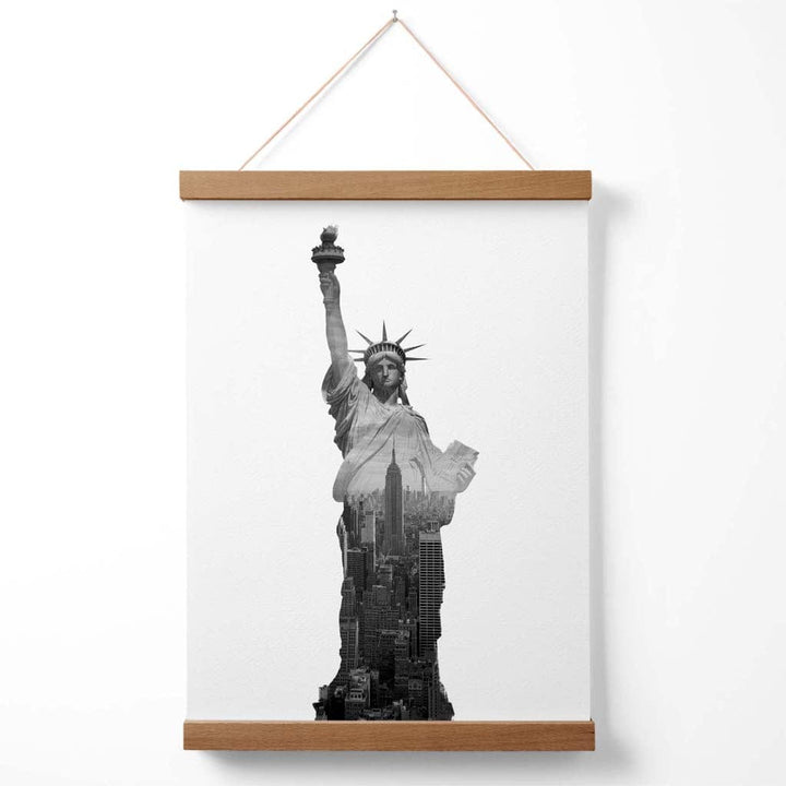 Abstract Liberty Statue New York Black and White Photo Poster with Hanger | Bowlift
