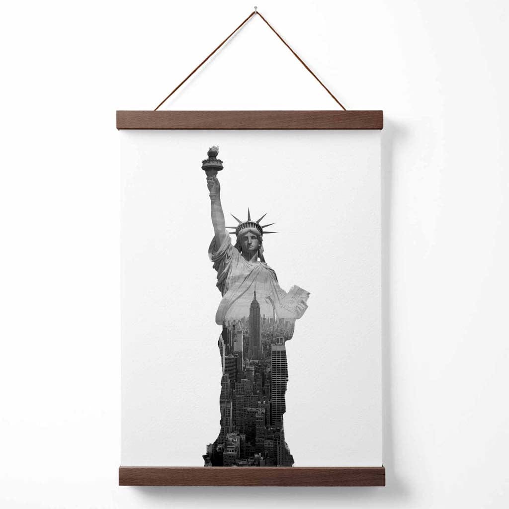 Abstract Liberty Statue New York Black and White Photo Poster with Hanger | Bowlift
