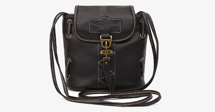BowLift | Vintage-style shoulder bags - Genuine brown leather crossbody shoulder bag - Portable handcrafted wallet
