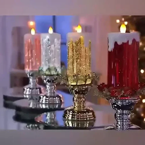 BowLift | LED Christmas Candles Rechargeable With Glitter
