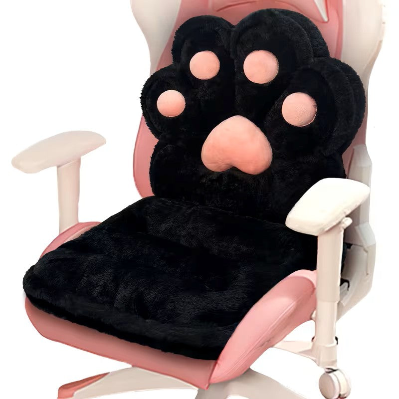 L-shaped cat paw cushion – cuddly and soft | Fluffy seat cushion for gaming chairs and sofas | Bowlift