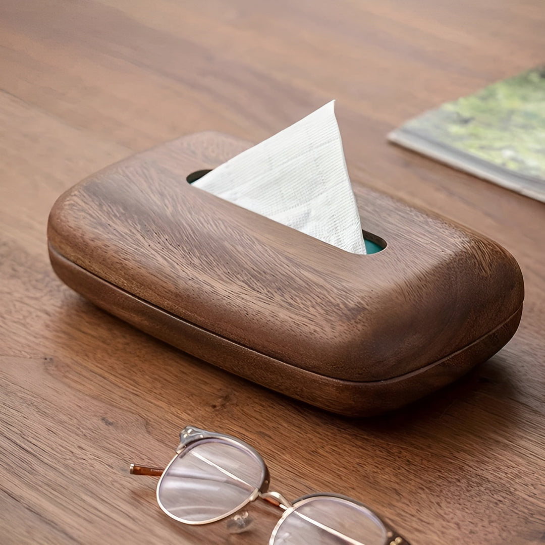 Tissue box made of walnut wood – Elegant and functional | Stylish home accessory | Bowlift