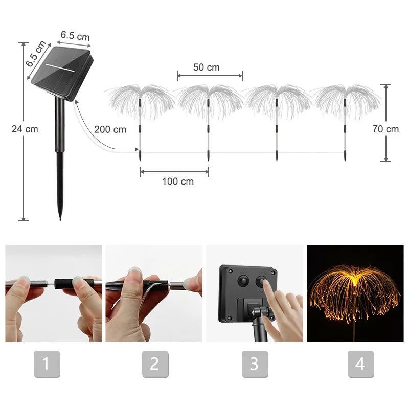 BowLift | Solar Garden Light with Color Change – LED Lawn Light for Garden & Terrace, Firework Design
