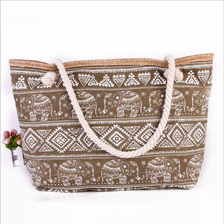 Spacious shopping bag in ethnic elephant design Bowlift