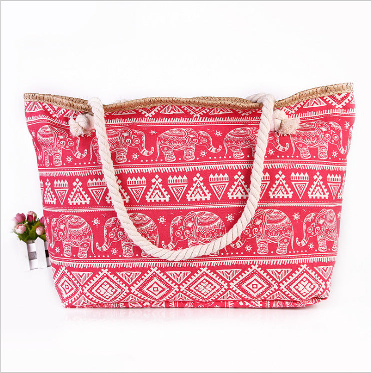 Spacious shopping bag in ethnic elephant design Bowlift