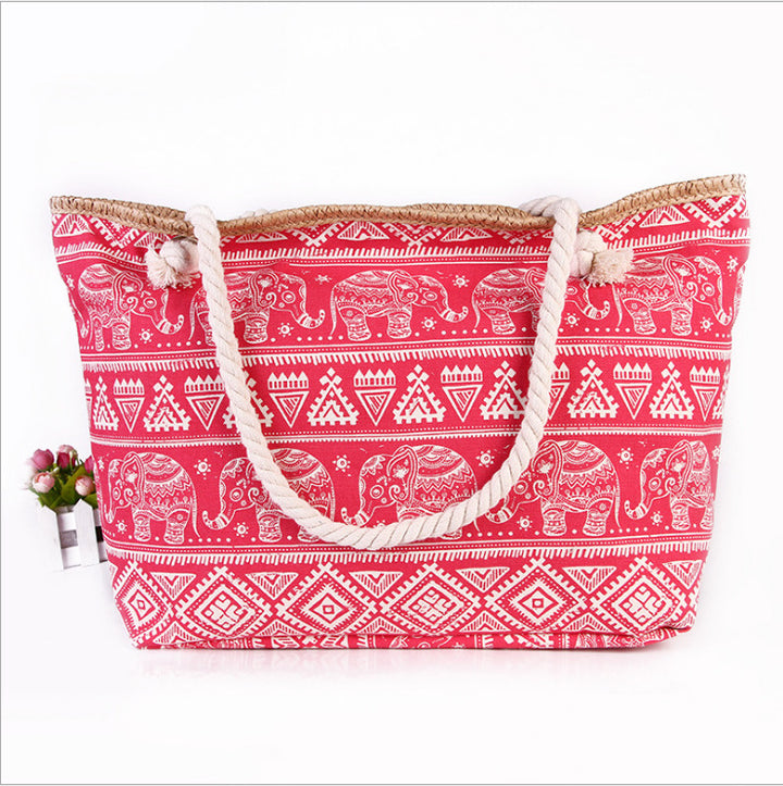 Spacious shopping bag in ethnic elephant design Bowlift