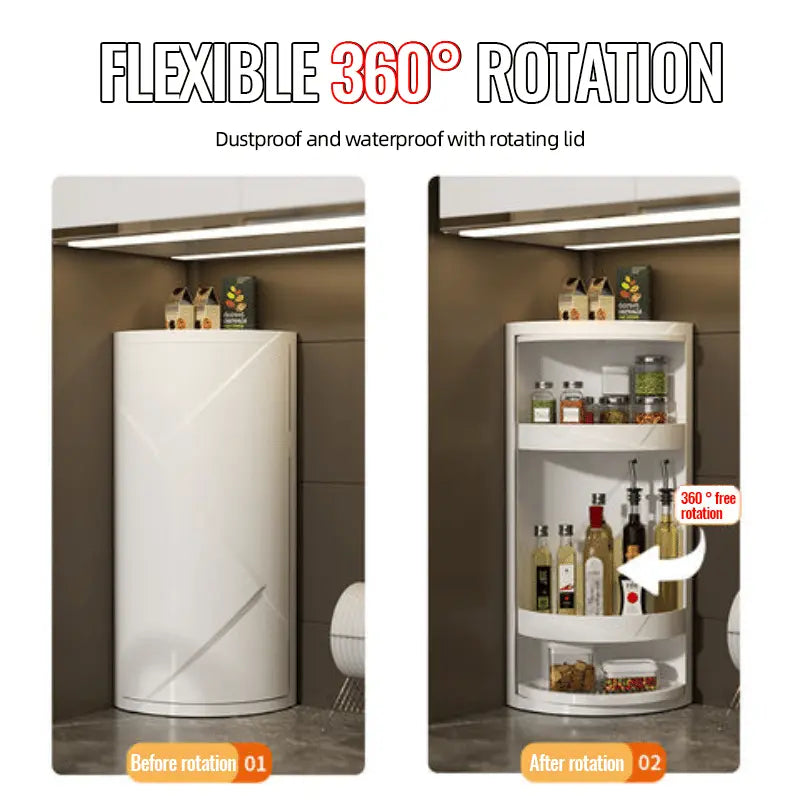 BowLift | 360° Redatable Corner Shelf – Space-Saving Organizer