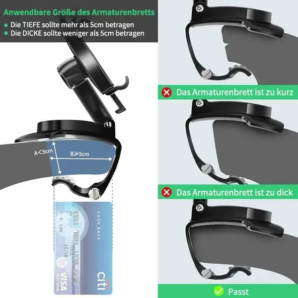 BowLift | 360° Redatable car phone holder – safely & flexibly mountable