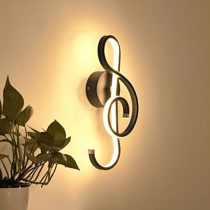 BowLift | LED Nightstand Wall Lamp Contemporary White/Black/Coffee Wall-mounted Lighting with Spiral-shaped Acrylic Shade, Warm/White Light