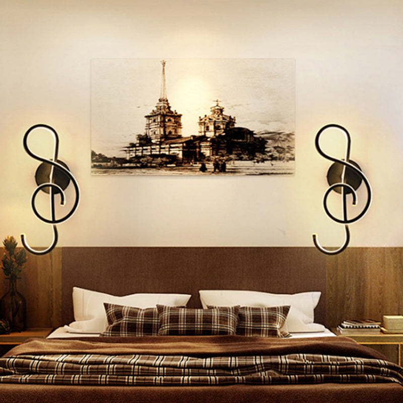 BowLift | LED Nightstand Wall Lamp Contemporary White/Black/Coffee Wall-mounted Lighting with Spiral-shaped Acrylic Shade, Warm/White Light