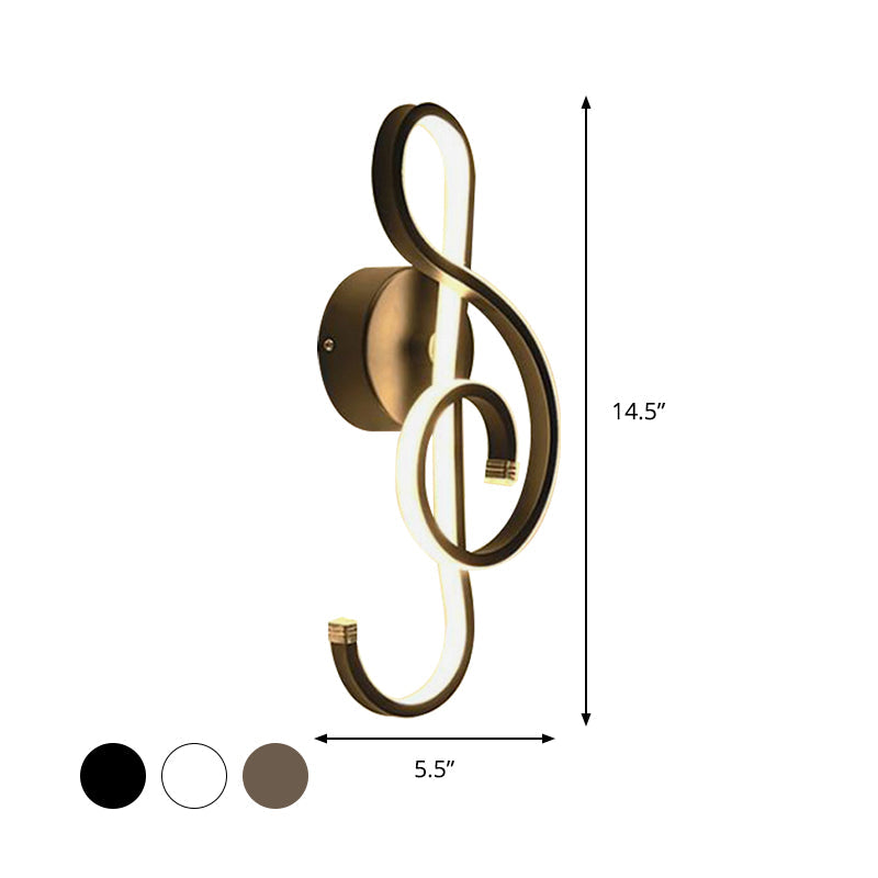 BowLift | LED Nightstand Wall Lamp Contemporary White/Black/Coffee Wall-mounted Lighting with Spiral-shaped Acrylic Shade, Warm/White Light