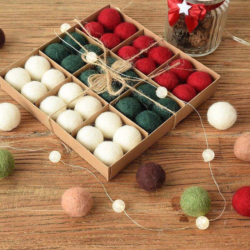 36pcs Wool Christmas Tree Balls Bowlift