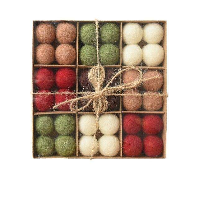 36pcs Wool Christmas Tree Balls Bowlift