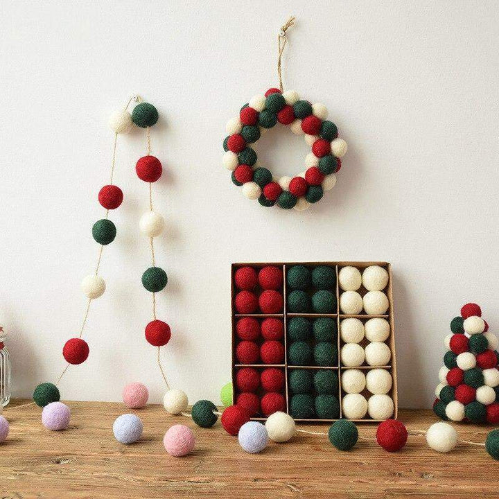 36pcs Wool Christmas Tree Balls Bowlift