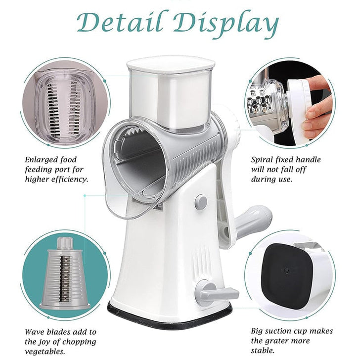 BowLift | 5 in 1 Rotary Cheese Grater Shredder