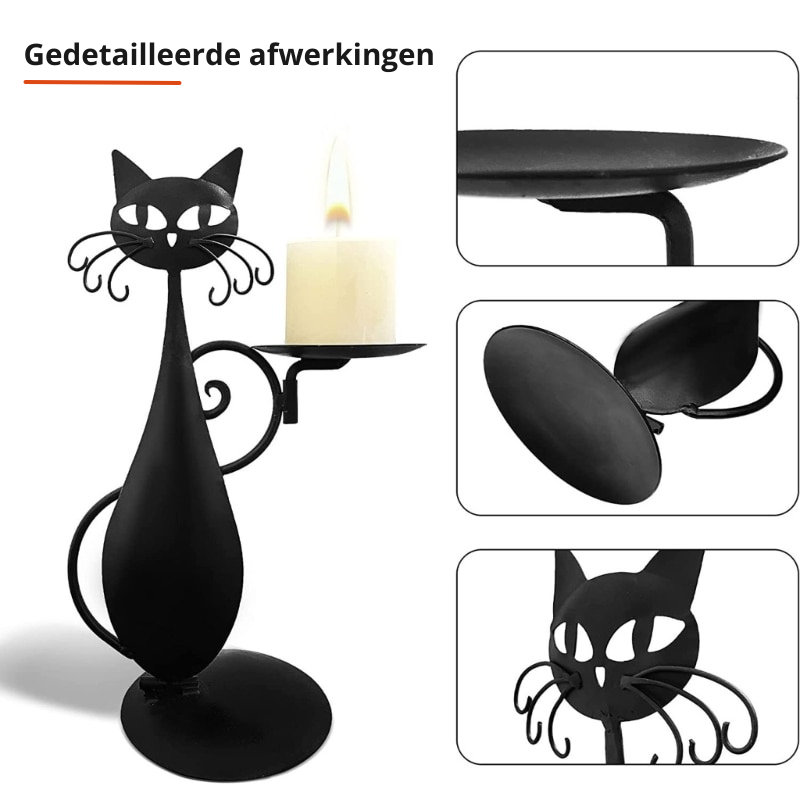 BowLift | Black Cat Candle Holder | Add a touch of mystique to your interior
