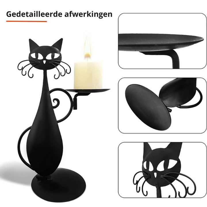 BowLift | Black Cat Candle Holder | Add a touch of mystique to your interior