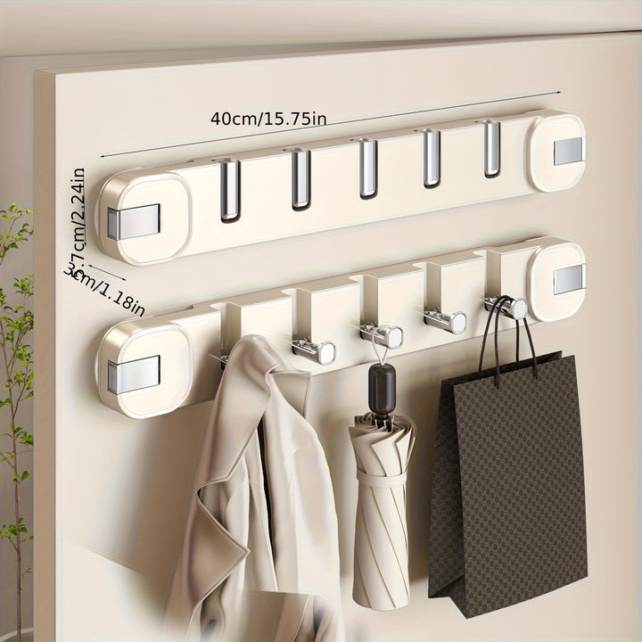 Wall Hook Panel Without Drilling – OrganizePlus Hidden 5-Hook Rack | Bowlift