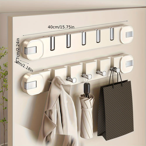 Wall Hook Panel Without Drilling – OrganizePlus Hidden 5-Hook Rack | Bowlift