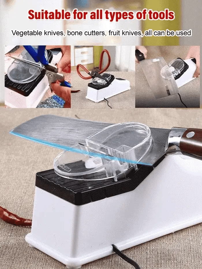 BowLift | Electric Knife Sharpener | Double-Sided | 5-Second USB Rechargeable Blade Restorer