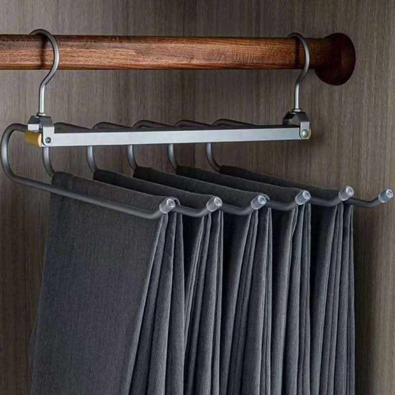 BowLift | SpaceLuxe Aluminum Pants Hanger – Multi-Layer, Space-Saving Closet Organizer