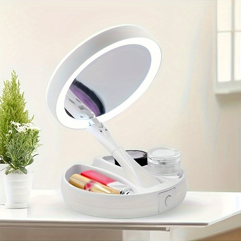 GlowMirror - Portable Makeup Mirror with LED Bowlift