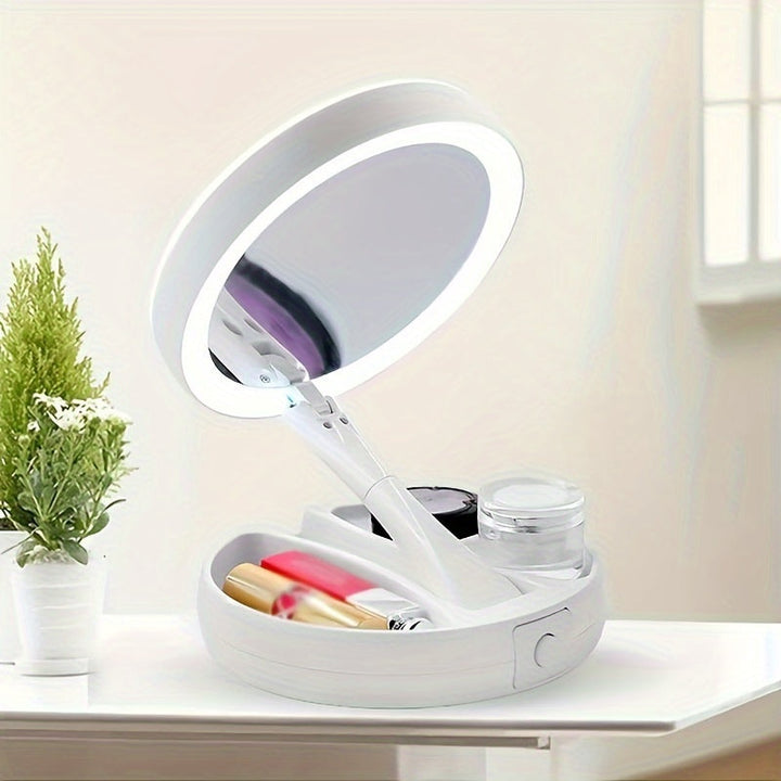 GlowMirror - Portable Makeup Mirror with LED Bowlift