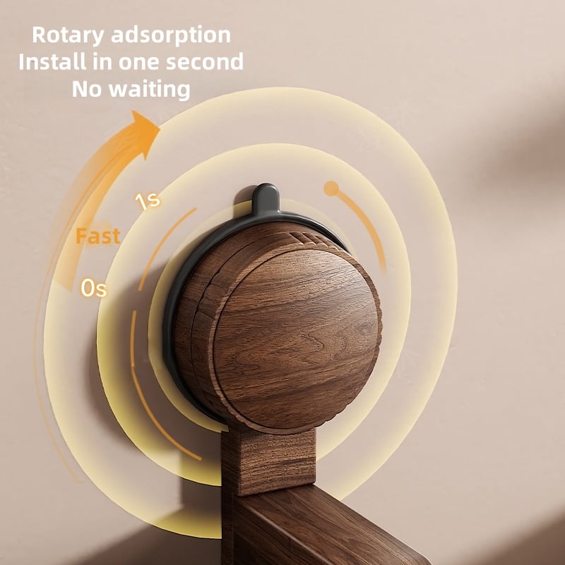 BowLift | Walnut Wood Toilet Paper Holder – Drill-Free with Suction Cup