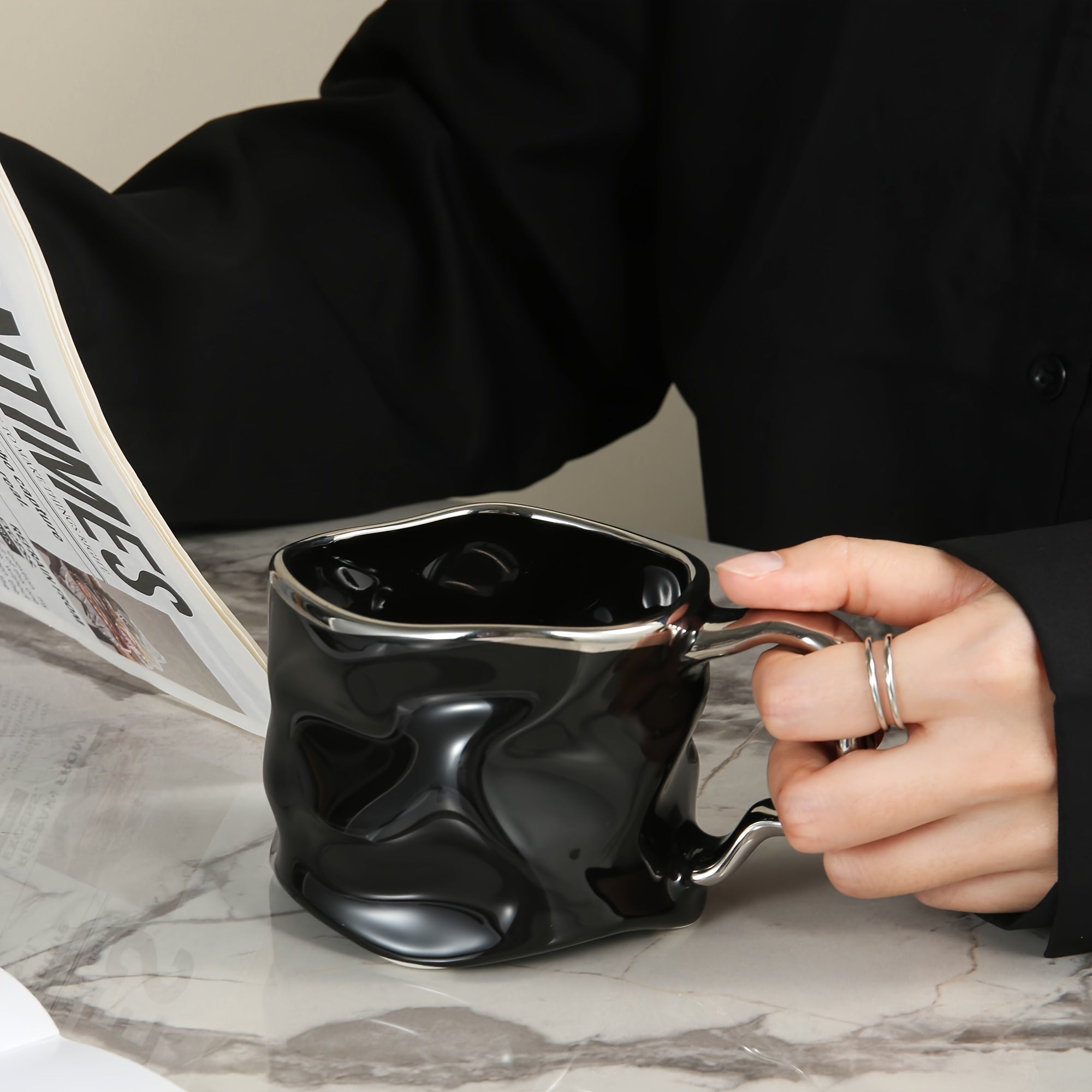 BowLift | CreArt Mug – Handmade Ceramic Coffee Mug with Unique Crinkled Design