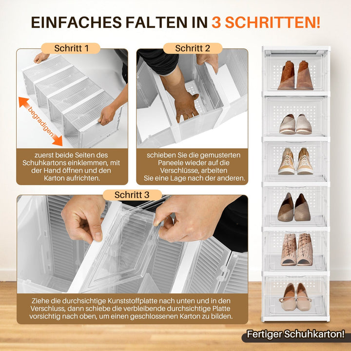 6 Layers Shoe Boxes Storage Box Stackable | Bowlift