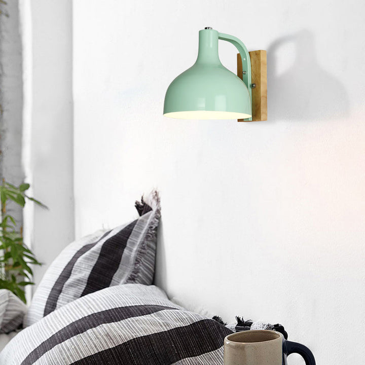 BowLift | Barn Shade Wall Mount Light Nordic Metal 1 Head 7.5" B White/Pink/Blue/Green Wall Lighting Fixture for Bedroom Nightstand