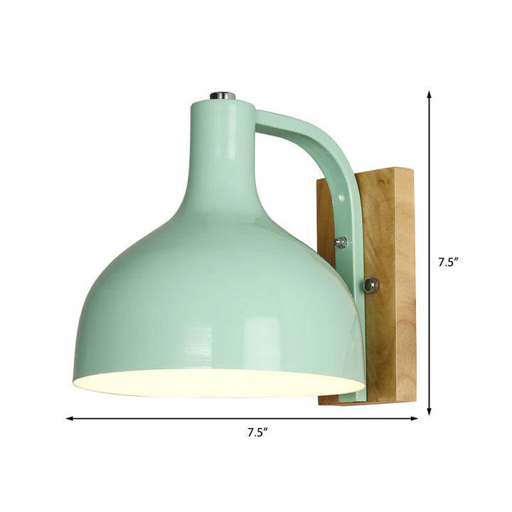 BowLift | Barn Shade Wall Mount Light Nordic Metal 1 Head 7.5" B White/Pink/Blue/Green Wall Lighting Fixture for Bedroom Nightstand