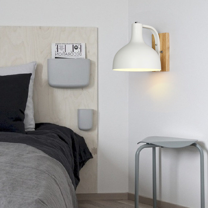 BowLift | Barn Shade Wall Mount Light Nordic Metal 1 Head 7.5" B White/Pink/Blue/Green Wall Lighting Fixture for Bedroom Nightstand