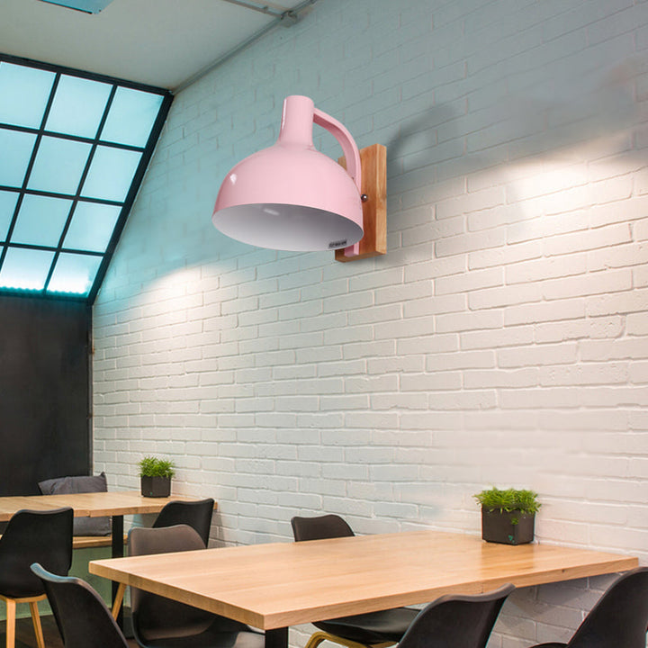 BowLift | Barn Shade Wall Mount Light Nordic Metal 1 Head 7.5" B White/Pink/Blue/Green Wall Lighting Fixture for Bedroom Nightstand