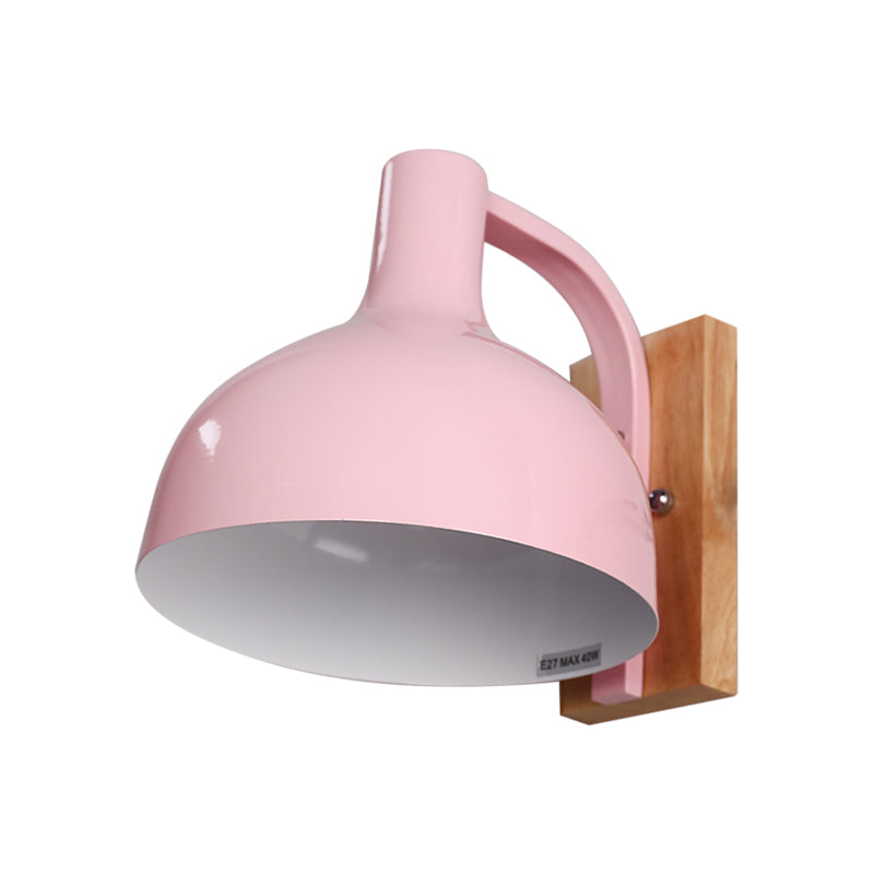 BowLift | Barn Shade Wall Mount Light Nordic Metal 1 Head 7.5" B White/Pink/Blue/Green Wall Lighting Fixture for Bedroom Nightstand