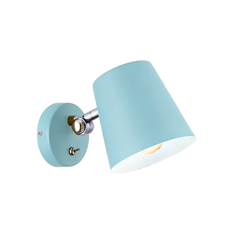 BowLift | Conical Wall Lamp Macaron Metallic 1 Light Pink/Yellow/Blue Wall Light for Balcony, 5" B