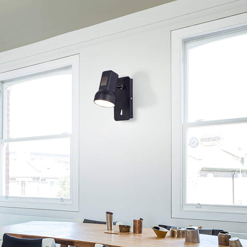 BowLift | Black/Yellow Barn Wall Light Equipment Adjustable Modernist Metal 1 Light Wall Lamp for Living Room, 4