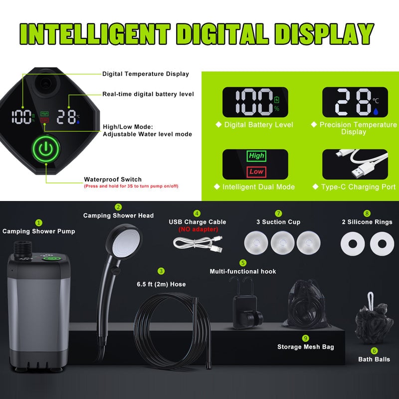 BowLift | Portable Rechargeable Outdoor Camping Shower Pump