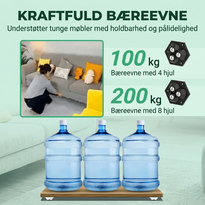 TriGlide 360° furniture wheels with bearings | Bowlift