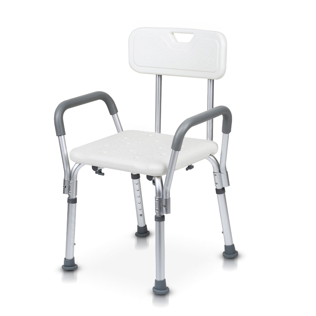 Shower stool height adjustable bath stool with backrest | Bowlift