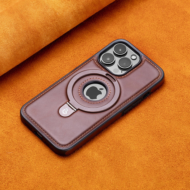 For 17ProMax Magnetic Bracket Phone Case High-end Business Leather Case