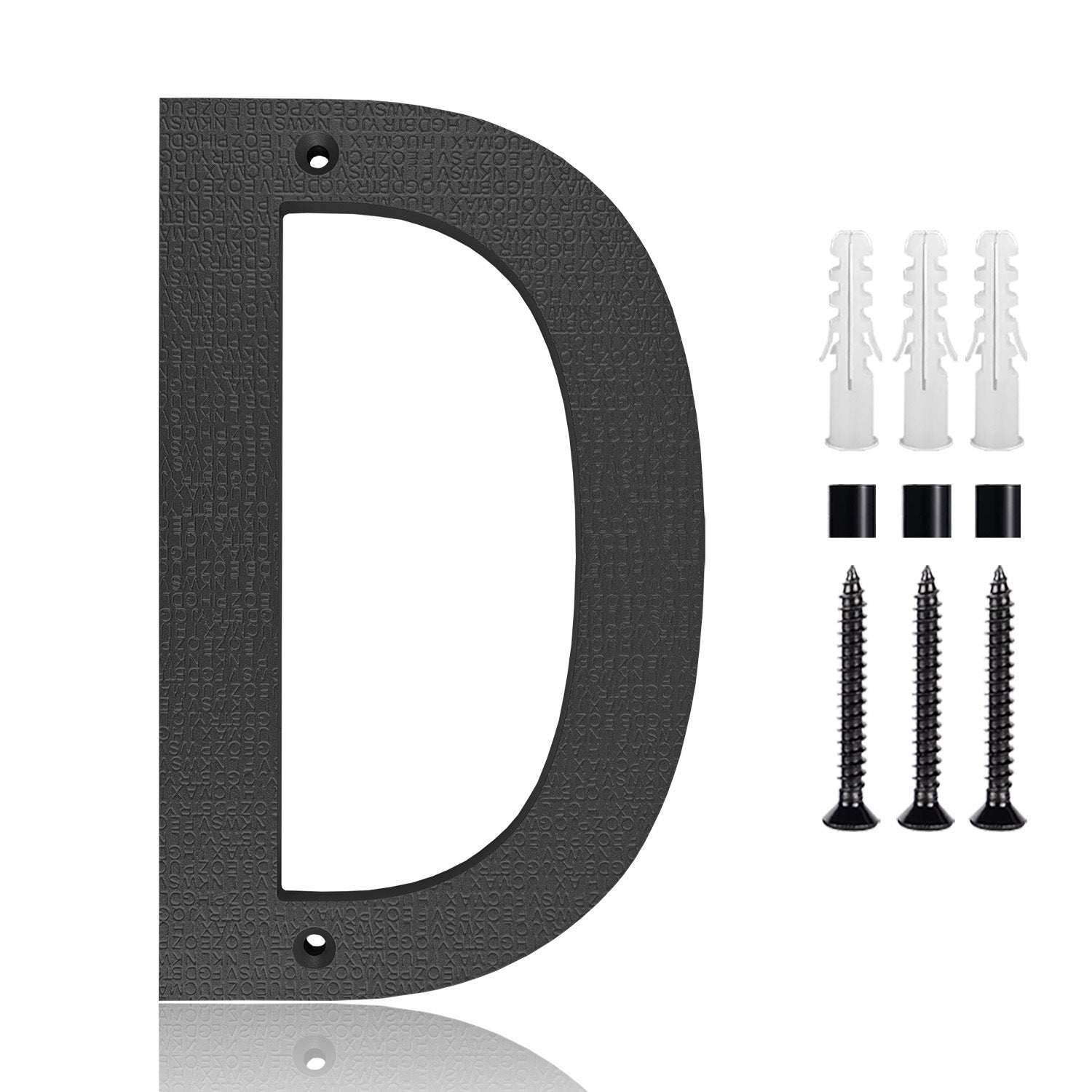 ABS letter texture black 8 inch 10 inch solid paint digital house number